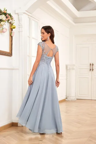 Miniatura 6 de Vestidos de novia para mujer, de gasa, con encaje, formal, para madre y novio, con bolsillos
