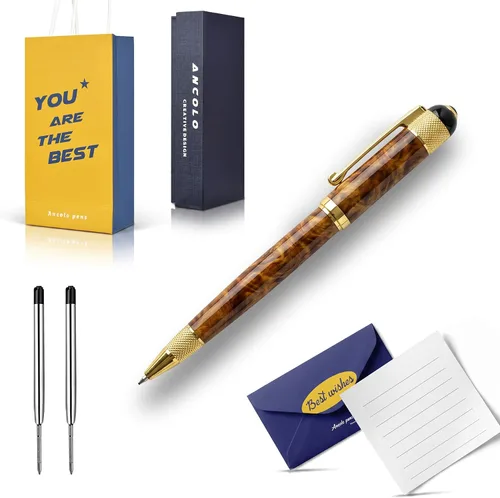 Miniatura 6 de Ancolo Bolígrafo personalizado – con caja de bolígrafo, bonito regalo de recuerdo, grabado con tu nombre/mensaje/número de teléfono en los Bolígrafo