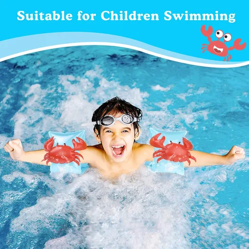 Miniatura 2 de HeySplash Brazaletes inflables para niños (de 3 a 6 años), mangas flotantes para brazo de piscina, tubo flotante, alas de agua, para natación, hasta