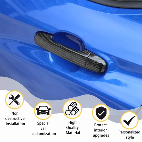 Miniatura 4 de CHEAYAR Cubierta de fibra de carbono para manija de puerta exterior de automóvil compatible con Subaru WRX 2022-2023, borde de cubierta inteligente