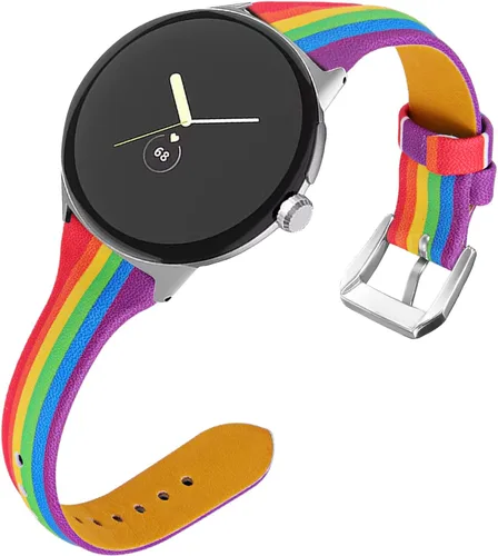 Miniatura 12 de Correa de cuero compatible con Google Pixel Watch Band Correa de repuesto Correa de pulsera transpirable para Google Pixel Watch Accesorios