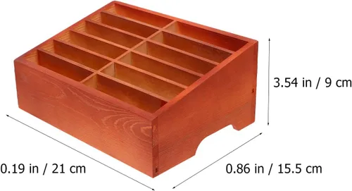 Miniatura 4 de SEWACC 12- Soporte de madera para teléfono celular, organizador de escritorio para teléfono celular, caja de almacenamiento para la escuela aula