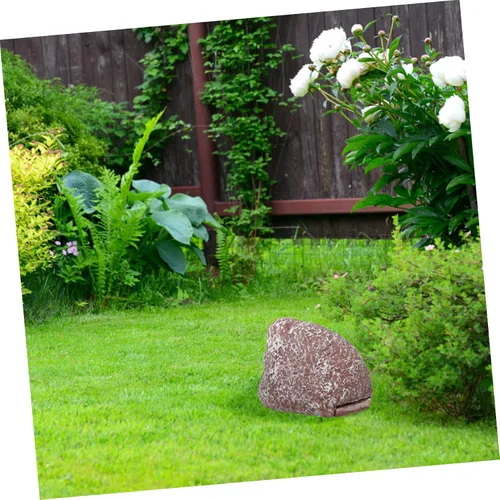 Miniatura 8 de Stone Key Hider - Diseño realista de roca para almacenamiento de llaves al aire libre para jardines y patios, material de resina confiable que