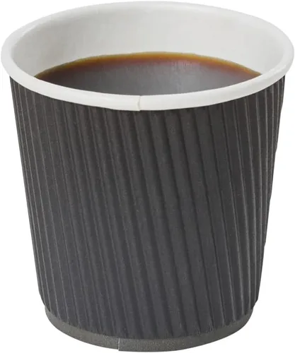 Tazas para café de papel aislado, pared ondulada, kraft, 12 onzas - Caja de 25 unidades - tapas a juego: RWA0360B, RWA0360W, RWA0328LG, RWA0328GR,
