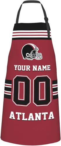 Miniatura 12 de Delantales personalizados del estilo del fútbol, delantal personalizado de la cocina del nombre y del número, delantales impermeables modificados