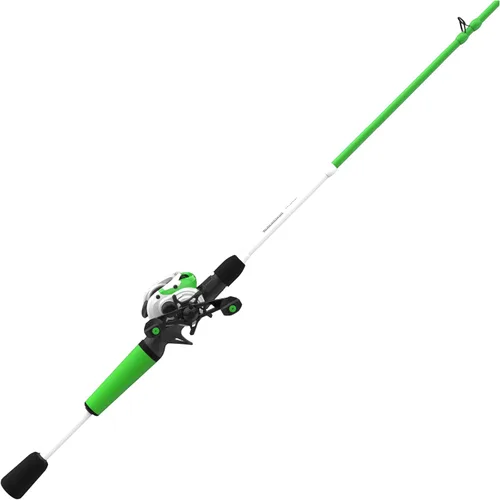 Zebco Roam Carrete Baitcast y Combo de Caña de Pescar, Caña de Pescar de Fibra de Vidrio de 6 Pies 6 Pulgadas de 2 Piezas con Mango de Caña Verde