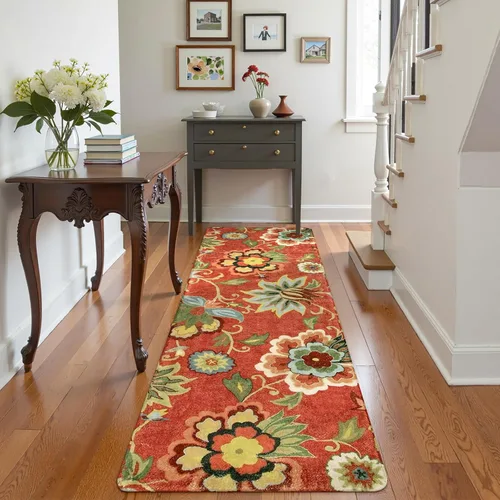 Miniatura 55 de Lahome - Tapete floral con estampado de cachemira, lavable, antideslizante, pequeño, anti-manchas, suave, para baño, entrada, dormitorio, Negro
