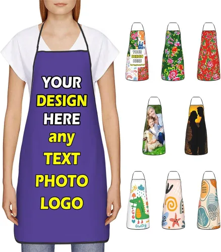 Miniatura 42 de Delantales impermeables personalizados para diseñar tu propia foto logotipo texto para cocinar hornear 28.3 x 20.4 pulgadas