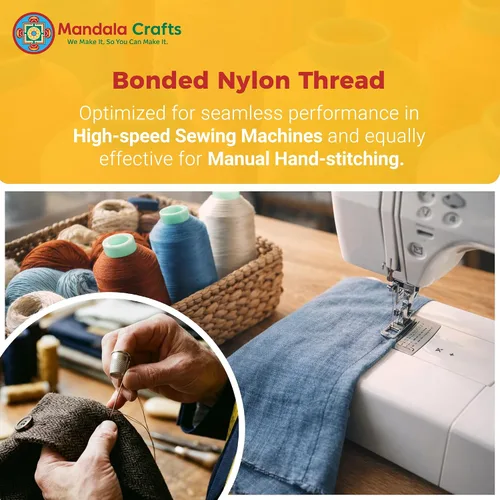 Miniatura 3 de Mandala Crafts - Hilo de nailon para coser cuero, tapicería, mezclilla y para trenzar el pelo; resistente, 1500 yardas, tamaño 69 T70 Marrón