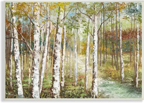 Miniatura 10 de Stupell Industries Hermosa pintura de arroyo de abedul de otoño, diseño de Nan
