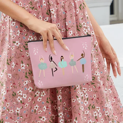 Miniatura 4 de fkovcdy Bolsa de baile, bolsa de maquillaje de bailarina, regalos para amantes de la danza, bolsa de cosméticos pequeña para bailarina, regalo