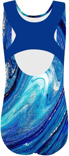 Miniatura 3 de TFJH E Leotardos de gimnasia de una pieza para niñas, ropa deportiva brillante