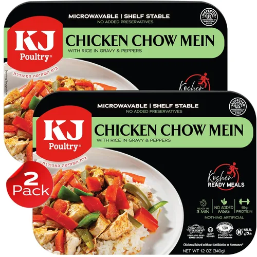 Miniatura 11 de KJ Poultry Kosher Ready Meals - Pollo Chow Mein, comidas de carne MRE listas para comer, sin gluten, halal, (1 unidad) preparado para entrada