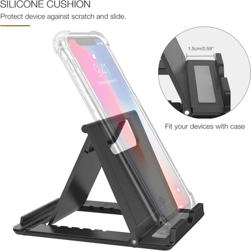 Miniatura 8 de MoKo Soporte para teléfono/tableta, soporte plegable para tableta compatible con iPhone 17/17 Air/17 Pro/17 Pro Max, iPhone 16/Pro/Pro Max/Plus