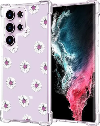 Miniatura 65 de Hungo Funda compatible con Samsung Galaxy S23 con diseño floral y bonito diseño transparente, femenino para mujeres y niñas, con hermoso clavel