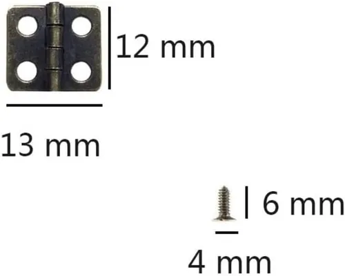 Miniatura 2 de Mini bisagras de 40 piezas con 160 piezas de clavos de repuesto para bricolaje, bisagras de caja de madera, joyería para caja de pecho, bisagra