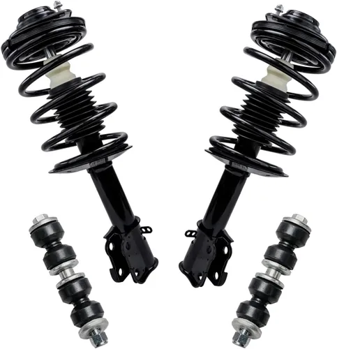 Miniatura 57 de Detroit Axle - Kit de 4 barras estabilizadoras delanteras para Ford F-150 2021 2022 2023 2024, 2 puntales con resorte helicoidal, 2 eslabones