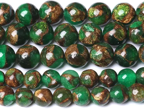 12MM 31 piezas de cuentas de cloisonné verdes, cuentas sueltas redondas para hacer joyas, pulseras DIY