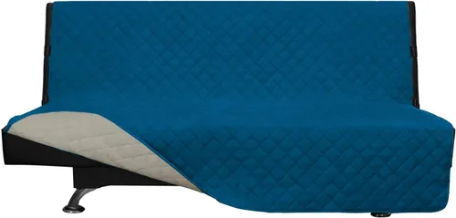 Miniatura 130 de Easy-Going - Funda para sofá, futón y sillón sin reposabrazos, reversible, resistente al agua, para mascotas y niños (azul oscuro/azul claro)