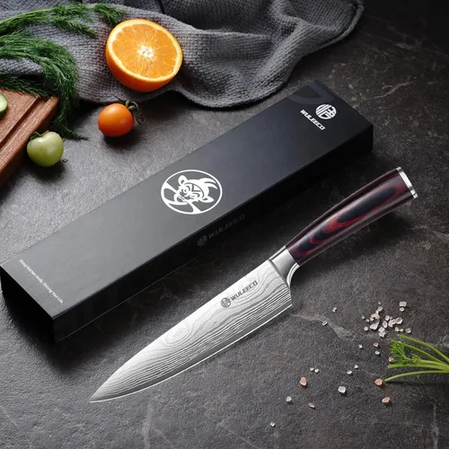Miniatura 6 de Cuchillo de chef de 8 pulgadas, cuchillo de cocina afilado de acero inoxidable de alto carbono, cuchillo Gyuto mango ergonómico de madera, cuchillo