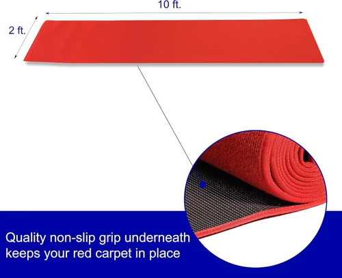 Miniatura 2 de Trademark Innovations Alfombra roja para pasillo (2' x 10')
