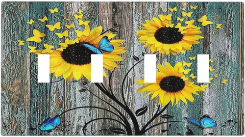 Miniatura 157 de Placa de cubierta de tomacorriente con diseño de mariposa, placas decorativas de pared, 1 gang, cubiertas de enchufes eléctricos, placa frontal Arte
