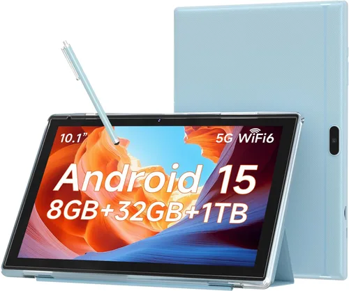 Miniatura 10 de WUIUHOU Tablet Android 15 de 10.1 pulgadas, 8 GB de RAM y 32 GB de almacenamiento, pantalla HD IPS, batería 5G WiFi 6,6000 mAh, cámara dual