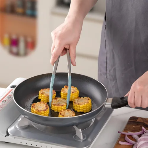 Miniatura 3 de KSENDALO Aqua - Juego de utensilios de cocina pequeños de silicona de 12 piezas con soporte, herramientas de cocina con mango de madera, espátula