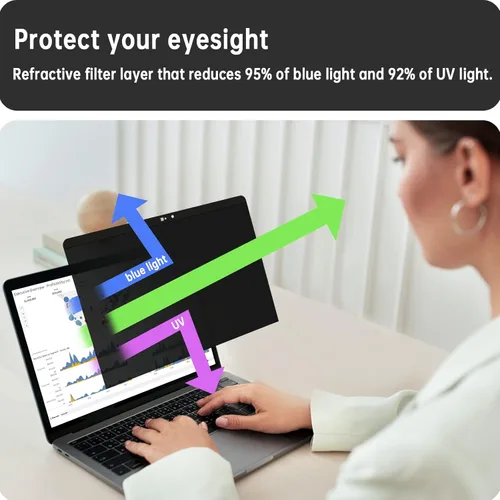 Miniatura 6 de Peslv Filtro de Privacidad Magnético para Macbook de 12 Pulgadas (2012-2017), Filtro Anti Luz Azul Deslumbrante Extraíble Filtro de Pantalla Mate
