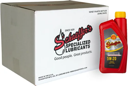Schaeffer Manufacturing Co. 9004-012 Supreme 9000 Aceite de motor de gasolina completamente sintético 5W-20, botella de 1 cuarto de galón (paquete