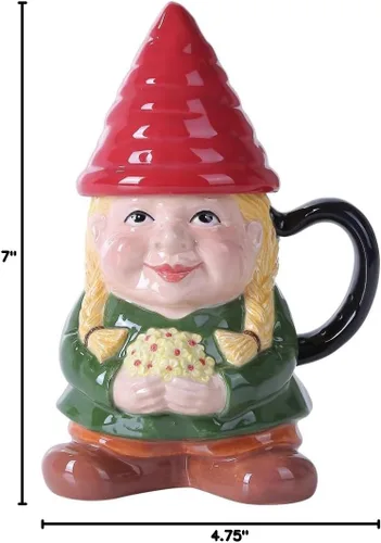 Miniatura 3 de Pacific Giftware Gnomo Sweet Lady Gnome Lidded Café Té Taza Cerámica