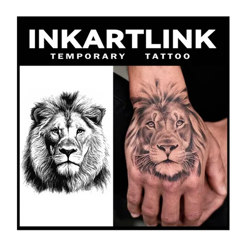 Miniatura 16 de INKARTLINK Tattoo Tech, 2 hojas de tatuaje semipermanente mediano, tatuajes temporales de diseño artístico para adultos, dura 1-2 semanas