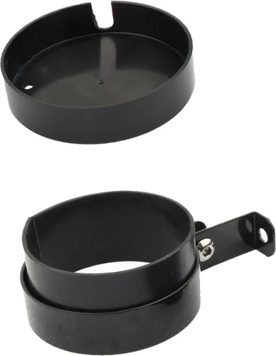 Miniatura 2 de Riloer Kit de soporte de reubicación de montaje lateral, 2 piezas de soporte de metal negro + soporte de instrumentos de motocicleta de fondo alto
