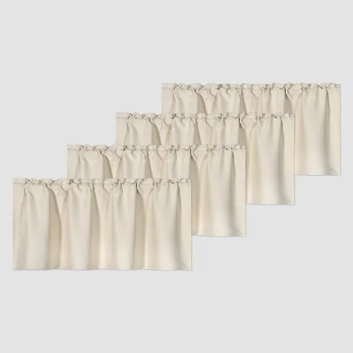 Miniatura 48 de DECOVSUN Cenefas Aqua para ventanas de cocina, con bolsillo para barra, opacas, con aislamiento térmico, 1 panel de 42 x 18 pulgadas