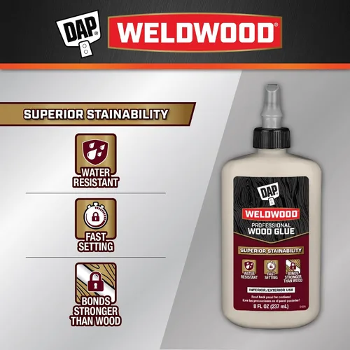 Miniatura 2 de DAP Weldwood - Pegamento profesional para madera, amarillo, 8 onzas (7079800480)