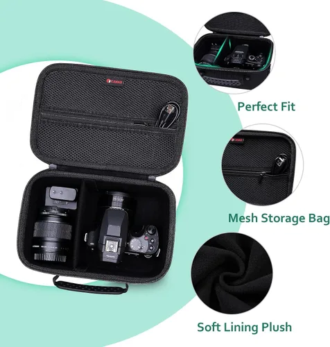 Miniatura 2 de Funda rígida para cámara Canon EOS Rebel R100/T7/R50/R6 MarkII/R50 V/R8/R10 y Nikon RED Z/ Z50 II/Z6 III/Z5 II sin espejo, para cámaras Canon Negro