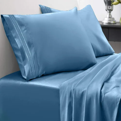 Miniatura 28 de Sweet Home Collection Juego de sábanas de 1800 hilos, sábanas de microfibra cepillada suave de calidad egipcia, juego de ropa de cama de lujo