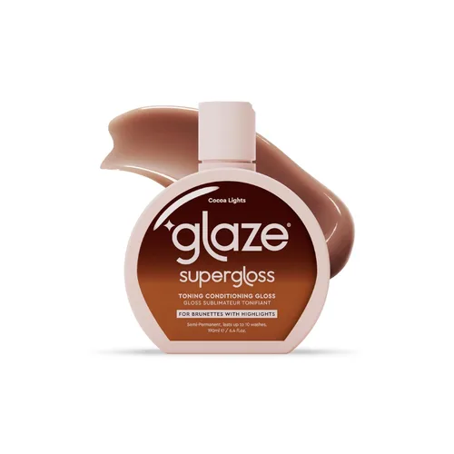Glaze Brillo Acondicionador de Color Súper Brillante – Luces de Cacao para Cabello Castaño Medio a Oscuro con Reflejos – Brillo Capilar