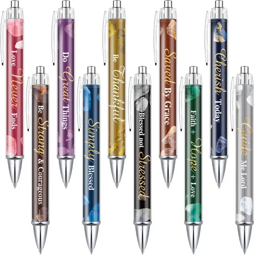 Miniatura 13 de Tinlade 10 piezas de bolígrafos cristianos para mujeres, bolígrafos de tinta religiosa, regalos de Pascua, citas inspiradoras, versículos bíblicos