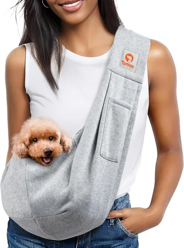 Miniatura 23 de TOMKAS - Transportador de perros estilo canguro para perros pequeños (negro, para mascotas de 2 a 7 libras)