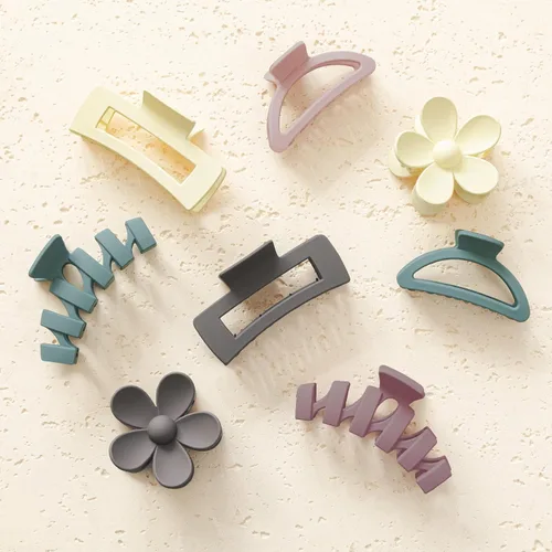 Miniatura 11 de Sunolga 8 pinzas para cabello para mujer, pinzas de garra con forma de flor para cabello grueso, accesorios para cabello antideslizantes