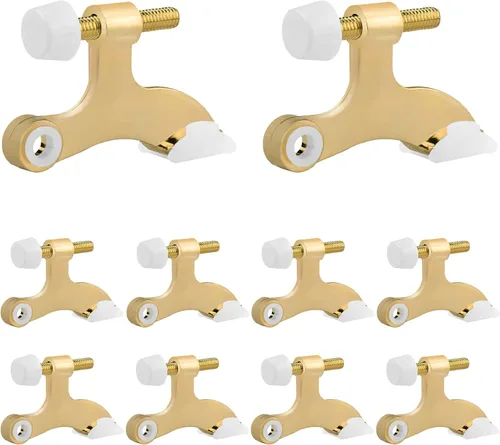 Miniatura 8 de OBTANIM - Paquete de 8 topes de puerta con bisagra de alta resistencia, topes de puerta ajustables de metal con puntas de goma para parachoques