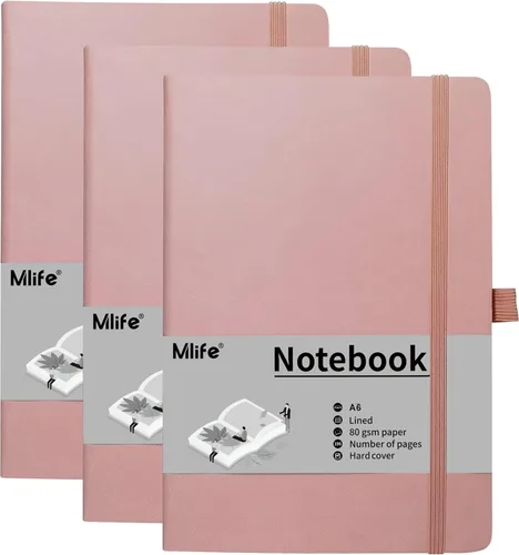 Miniatura 15 de Cuaderno pequeño A6, cuaderno de bolsillo forrado con soporte para bolígrafo, mini cuaderno de tapa dura, 192 páginas, 3.9 x 5.5 pulgadas Jurnal Azul
