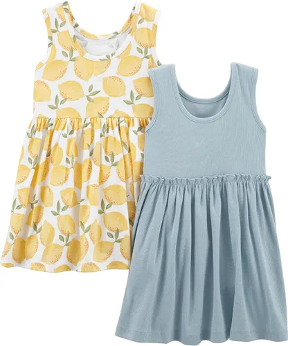 Miniatura 2 de Simple Joys by Carter's - Conjunto de vestido de manga corta y sin mangas para niña, paquete de 2
