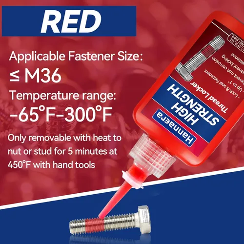 Miniatura 6 de Fijador de Roscas Azul y Rojo, Bloqueador de Roscas Removible y Permanente, Fijador de Roscas para Tuercas, Pernos, Sujetadores y Metales, Contra