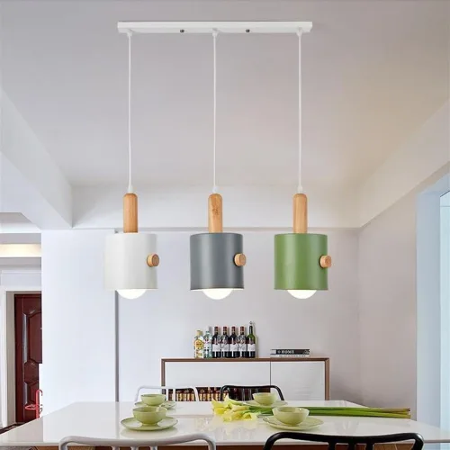 Lámparas colgantes modernas de metal, lámpara colgante de madera vintage, lámparas nórdicas para sala de estar, dormitorio, cocina, pasillo,