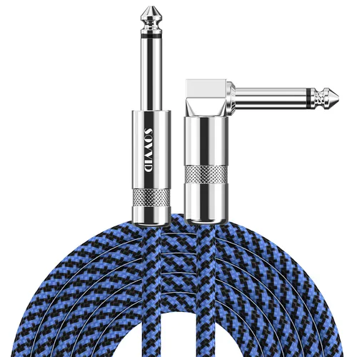 Miniatura 13 de Cable de guitarra de 10 pies, cable de instrumento profesional para guitarra eléctrica, cable AMP, cable TS de 1/4 de pulgada para guitarra, bajo