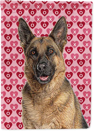 Miniatura 168 de Caroline's Treasures SS4484GF Bandera de jardín con diseño de bulldog inglés y corazones para el Día de San Valentín, bandera decorativa para patio