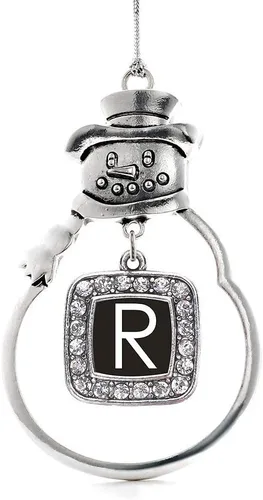 Miniatura 63 de Inspired Silver - Adorno de rodillo de reina - Adorno cuadrado de plata con muñeco de nieve con joyas de circonita cúbica