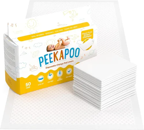 Peekapoo - Los cambiadores originales desechables para bebé – 50 unidades | Super suaves, impermeables, ultraabsorbentes | Portátiles, aptos para